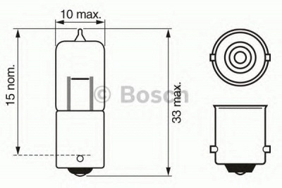 BOSCH 1987302233 -  Лампа накаливания, стояночные огни / габаритные фонари| Лампа накаливания, габаритный огонь