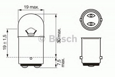 BOSCH 1987302237 -  Лампа накаливания, фонарь сигнала тормож./ задний габ. огонь| Лампа накаливания, фонарь освещения номерного знака| Лампа накаливания, фара заднего хода| Лампа накаливания, задний гарабитный огонь