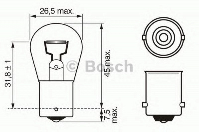 BOSCH 1987302280 -  Лампа накаливания Longlife Daytime P21W 12В 21Вт