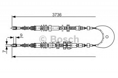 BOSCH 1987477097 -  Трос, стояночная тормозная система