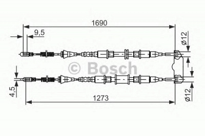 BOSCH 1987477129 -  Трос, стояночная тормозная система