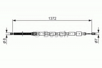 BOSCH 1987477144 -  Трос, стояночная тормозная система