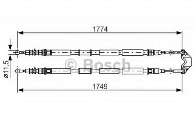 BOSCH 1987477163 -  Трос, стояночная тормозная система