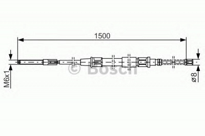 BOSCH 1987477168 -  Трос, стояночная тормозная система