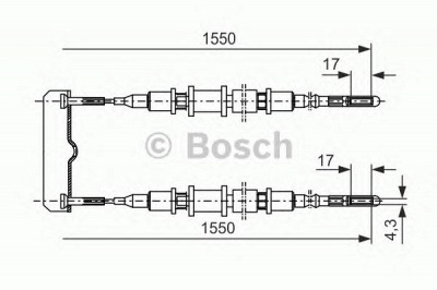 BOSCH 1987477250 -  Трос, стояночная тормозная система