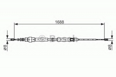 BOSCH 1987477696 -  Трос, стояночная тормозная система