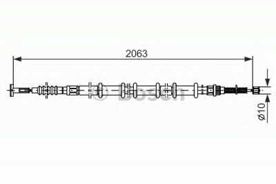 BOSCH 1987477729 -  Трос, стояночная тормозная система