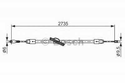 BOSCH 1987477845 -  Трос, стояночная тормозная система