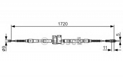 BOSCH 1987477882 -  Трос, стояночная тормозная система