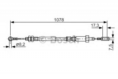BOSCH 1987482002 -  Трос, стояночная тормозная система