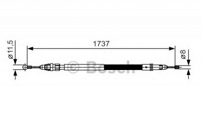 BOSCH 1987482008 -  Трос, стояночная тормозная система