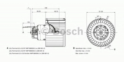 BOSCH 9130451238 -  Электродвигатель, вентиляция салона