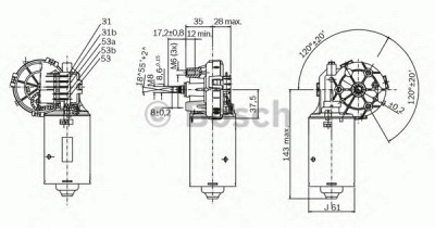 BOSCH f006b20134 -  Двигатель стеклоочистителя