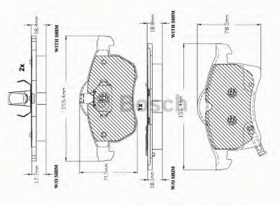 BOSCH f03a150012 -  Комплект тормозных колодок, дисковый тормоз