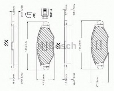 BOSCH f03a150014 -  Комплект тормозных колодок, дисковый тормоз