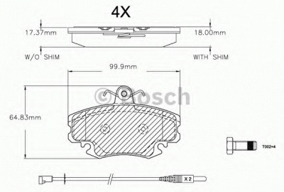 BOSCH f03a150016 -  Комплект тормозных колодок, дисковый тормоз