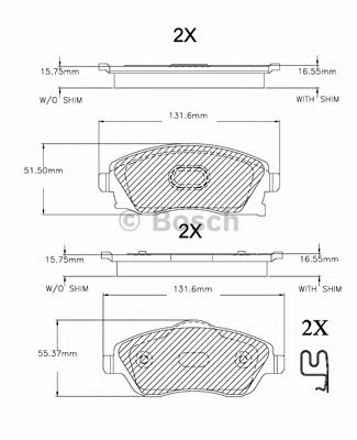 BOSCH f03a150019 -  Комплект тормозных колодок, дисковый тормоз