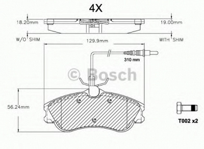 BOSCH f03a150022 -  Комплект тормозных колодок, дисковый тормоз