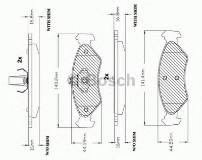 BOSCH f03a150024 -  Комплект тормозных колодок, дисковый тормоз
