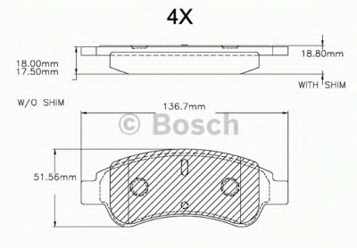 BOSCH f03a150025 -  Комплект тормозных колодок, дисковый тормоз