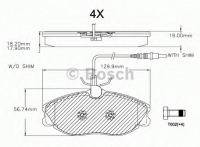 BOSCH f03a150026 -  Комплект тормозных колодок, дисковый тормоз