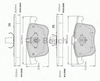 BOSCH f03a150030 -  Комплект тормозных колодок, дисковый тормоз