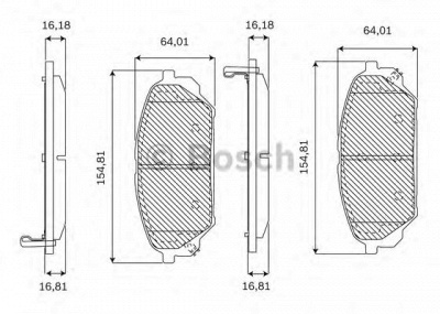 BOSCH f03b050186 -  Комплект тормозных колодок, дисковый тормоз