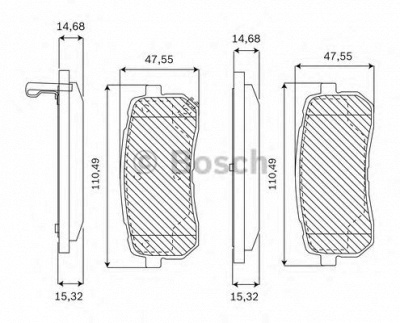 BOSCH f03b050187 -  Комплект тормозных колодок, дисковый тормоз