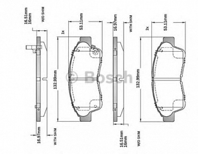 BOSCH f03b150023 -  Комплект тормозных колодок, дисковый тормоз