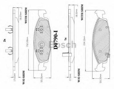 BOSCH f03b150063 -  Комплект тормозных колодок, дисковый тормоз