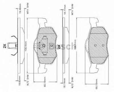 BOSCH f03b150080 -  Комплект тормозных колодок, дисковый тормоз