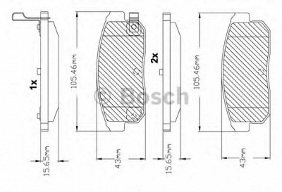 BOSCH f03b150097 -  Комплект тормозных колодок, дисковый тормоз