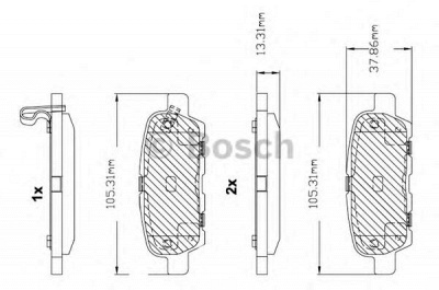 BOSCH f03b150099 -  Комплект тормозных колодок, дисковый тормоз