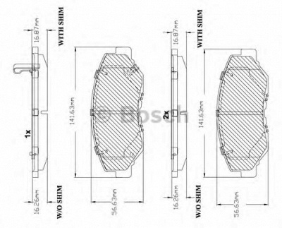 BOSCH f03b150103 -  Комплект тормозных колодок, дисковый тормоз