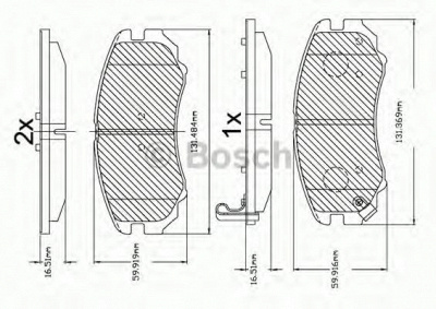 BOSCH f03b150106 -  Комплект тормозных колодок, дисковый тормоз