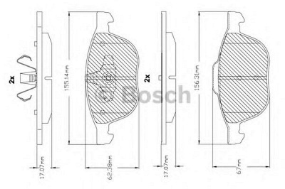 BOSCH f03b150143 -  Комплект тормозных колодок, дисковый тормоз