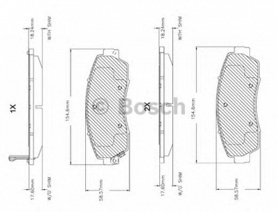 BOSCH f03b150149 -  Комплект тормозных колодок, дисковый тормоз