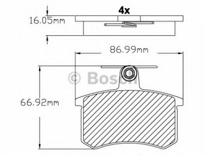 BOSCH f03b150211 -  Комплект тормозных колодок, дисковый тормоз