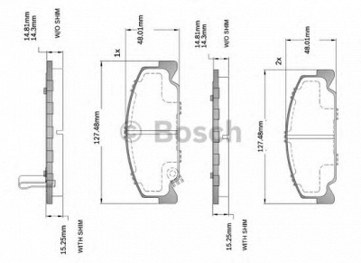 BOSCH f03b150214 -  Комплект тормозных колодок, дисковый тормоз