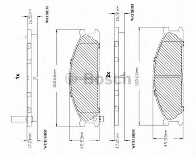 BOSCH f03b150216 -  Комплект тормозных колодок, дисковый тормоз