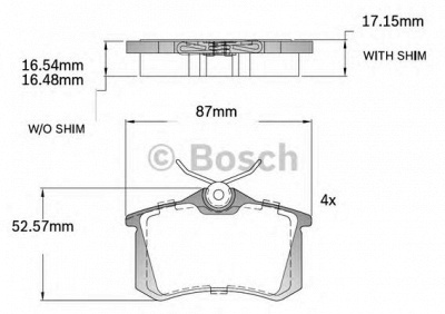 BOSCH f03b150218 -  Комплект тормозных колодок, дисковый тормоз