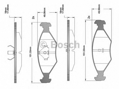 BOSCH f03b150221 -  Колодки тормозные дисковые задниеие, комплект