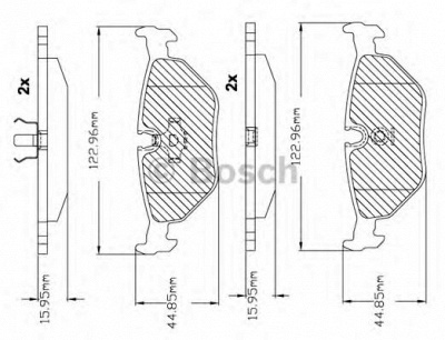 BOSCH f03b150228 -  Комплект тормозных колодок, дисковый тормоз