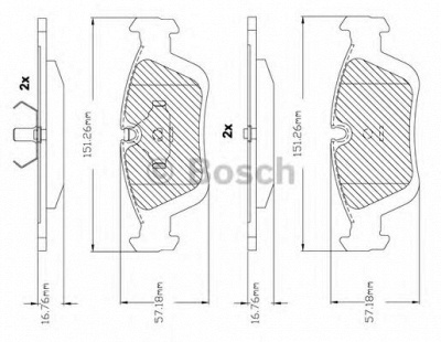 BOSCH f03b150243 -  Комплект тормозных колодок, дисковый тормоз