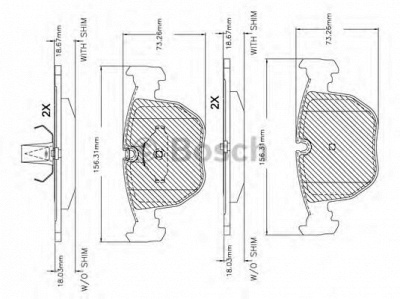 BOSCH f03b150261 -  Комплект тормозных колодок, дисковый тормоз