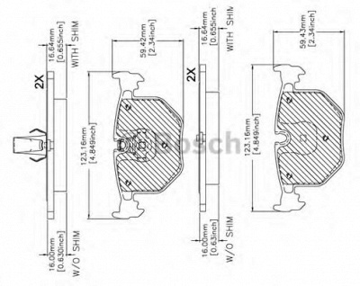 BOSCH f03b150262 -  Комплект тормозных колодок, дисковый тормоз