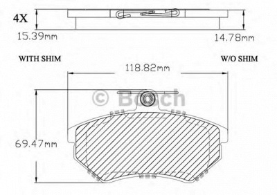 BOSCH f03b150268 -  Комплект тормозных колодок, дисковый тормоз