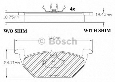 BOSCH f03b150284 -  Комплект тормозных колодок, дисковый тормоз