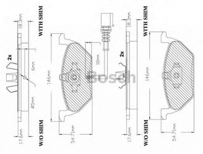 BOSCH f03b150285 -  Комплект тормозных колодок, дисковый тормоз