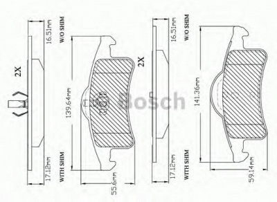 BOSCH f03b150289 -  Комплект тормозных колодок, дисковый тормоз